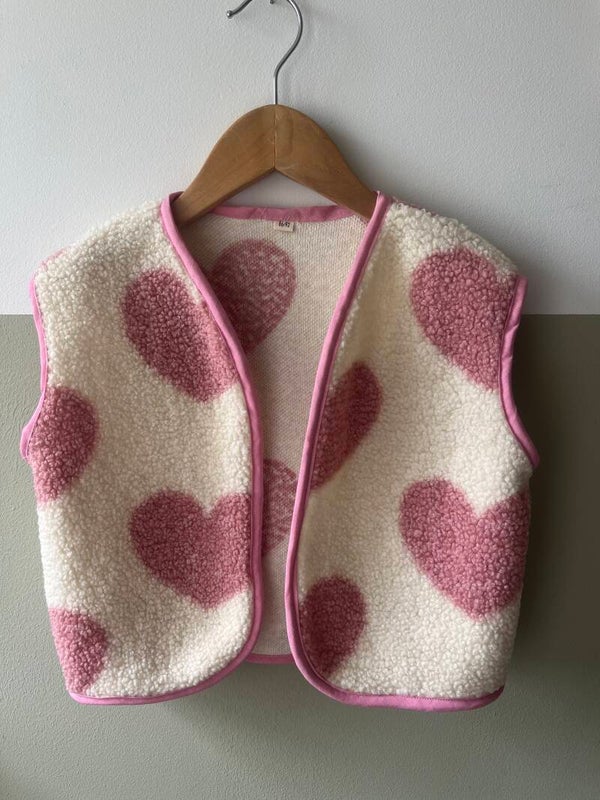 Gilet - hartjes roze