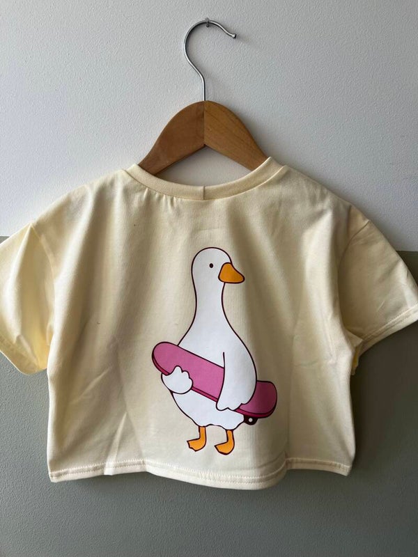 Shirt - silly goose skateboard roze