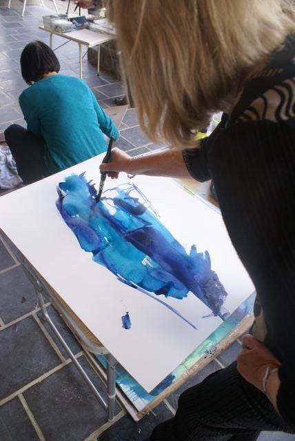 Blauwe Aquarellen Gallerij Liliane Goossens Aquarel