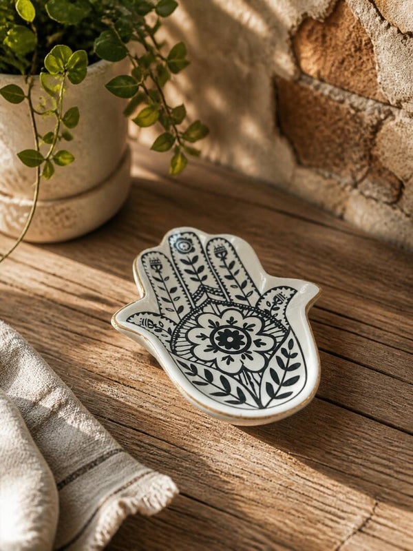 Lille porcelæns Hamsa hånd