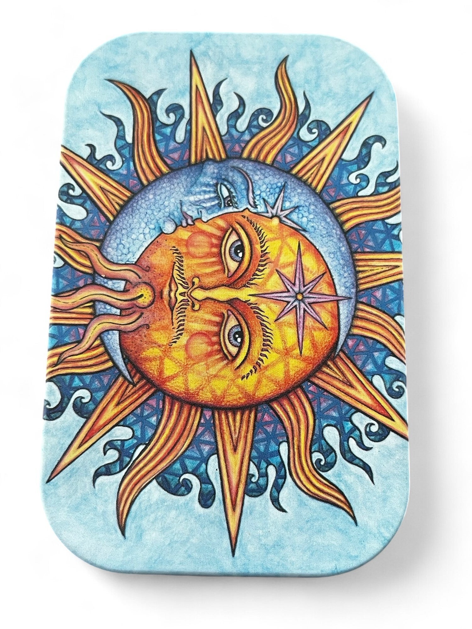 Lille metaldåse med sol & måne