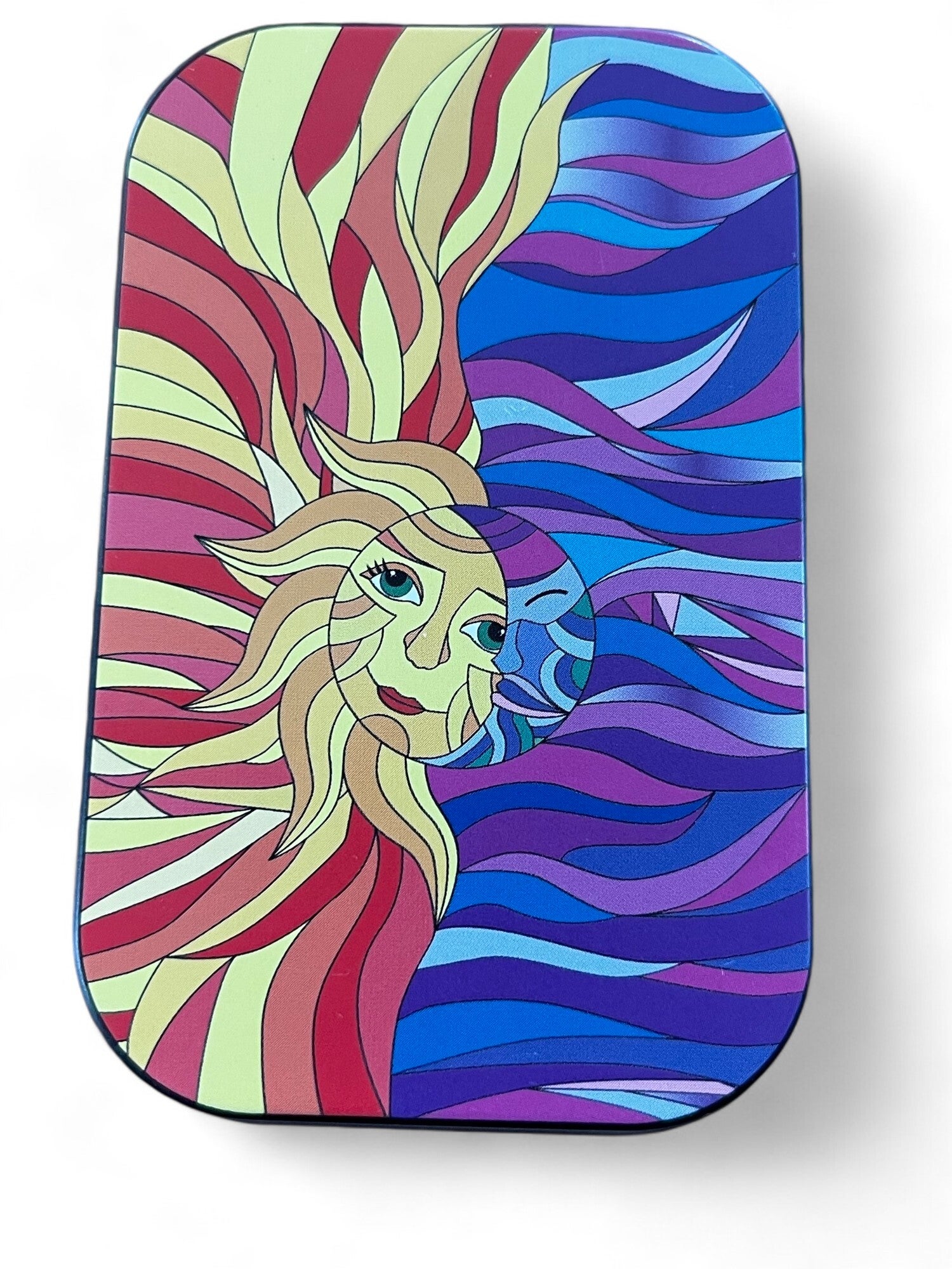 Lille metaldåse med ild & vand motiv