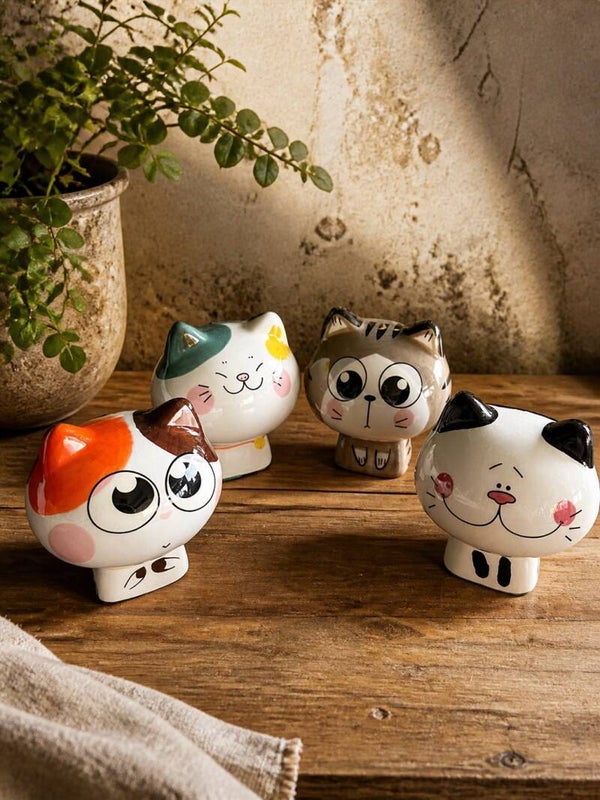Hvid lykkebringende porcelæns figur