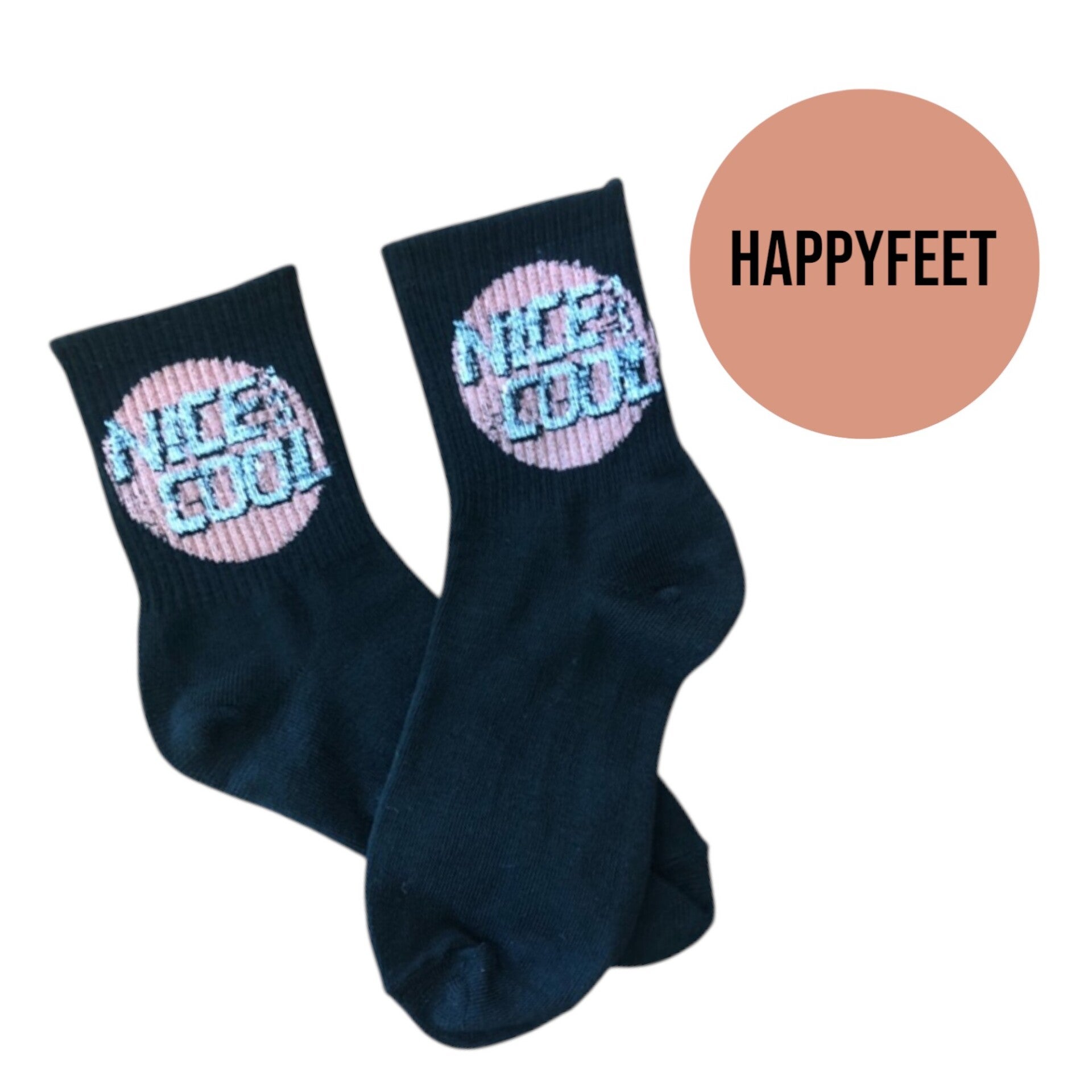 Strømper med tekst "Nice & Cool"