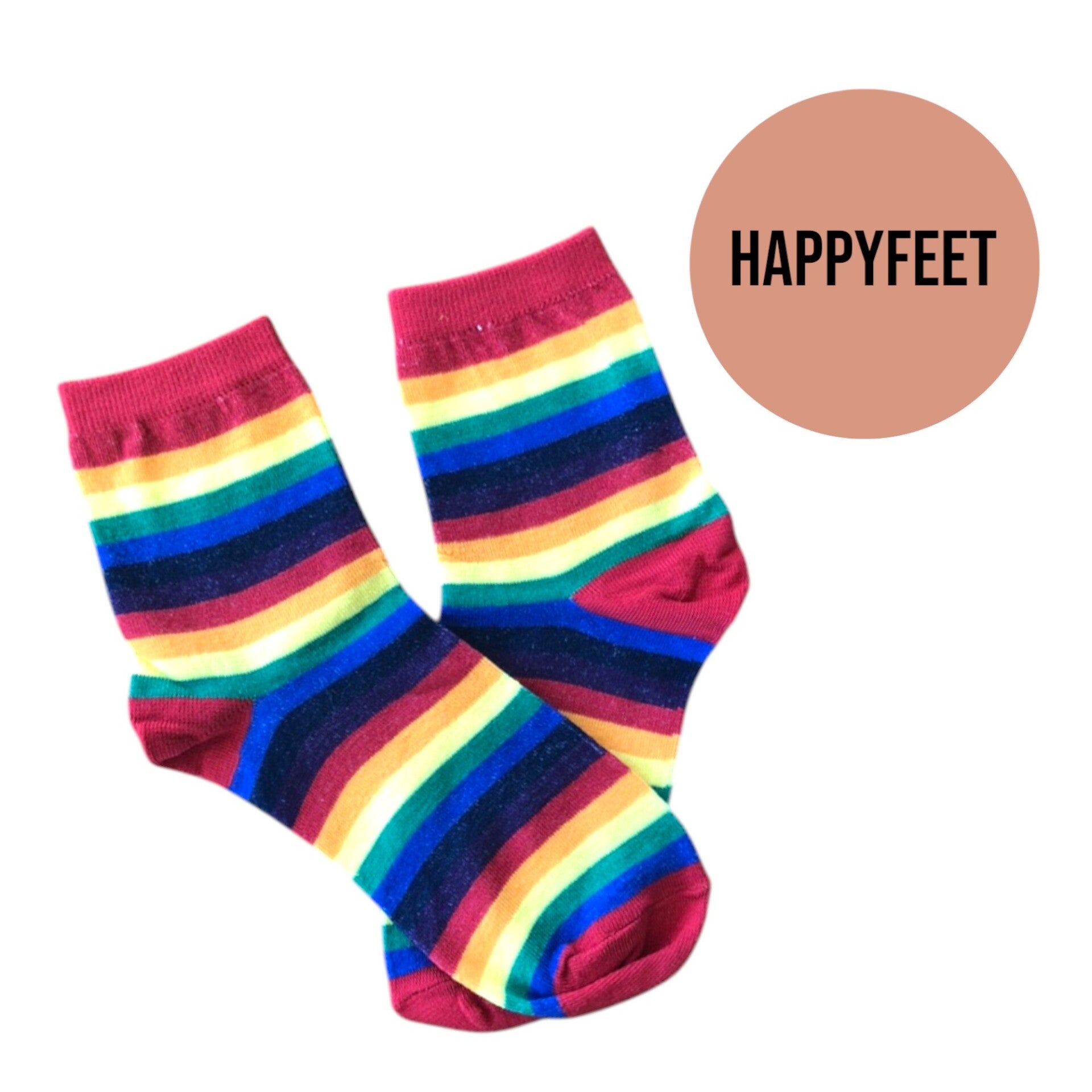 Strømper med regnbue print