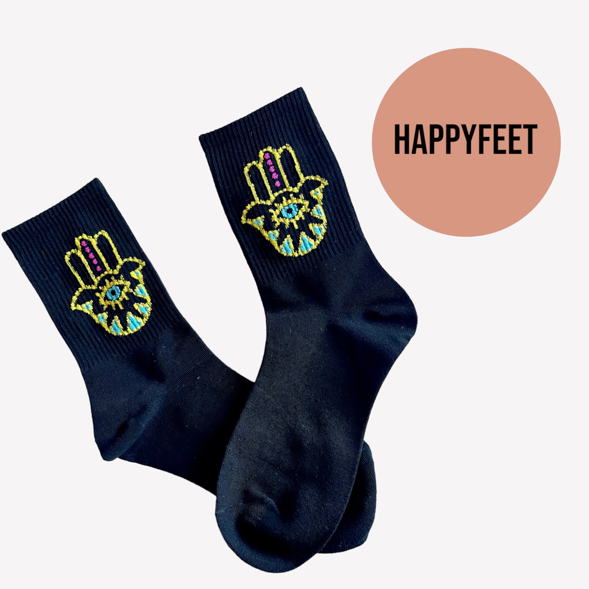 Strømper med øje i hånd