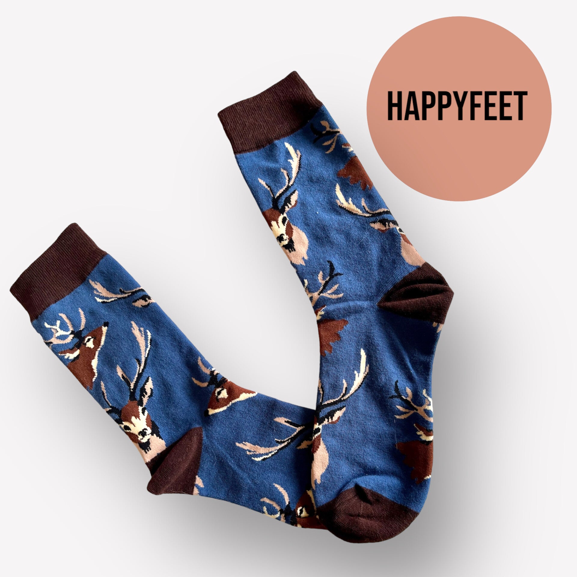 Strømper med motiv af hjort