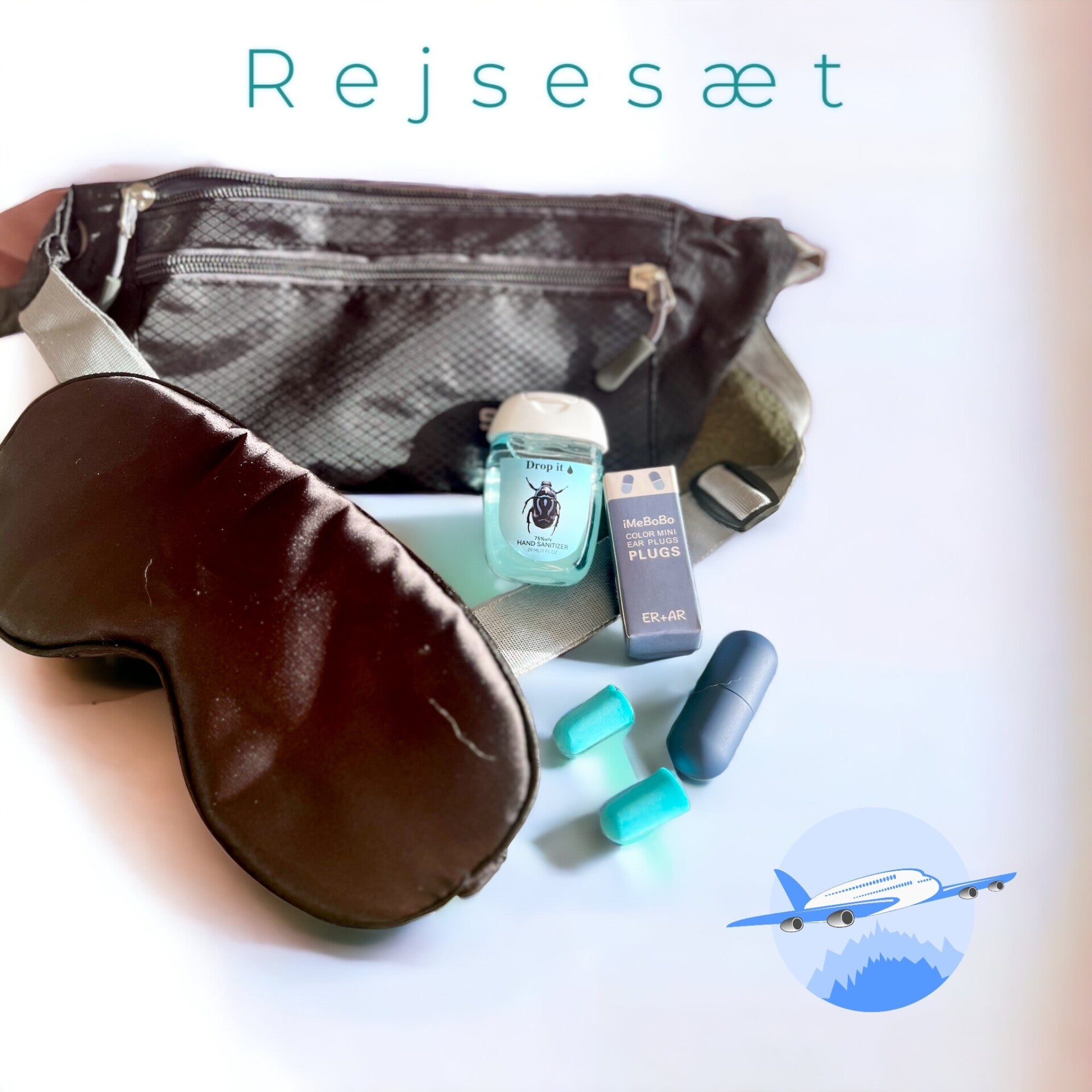 Rejsesæt - 4 dele - sort