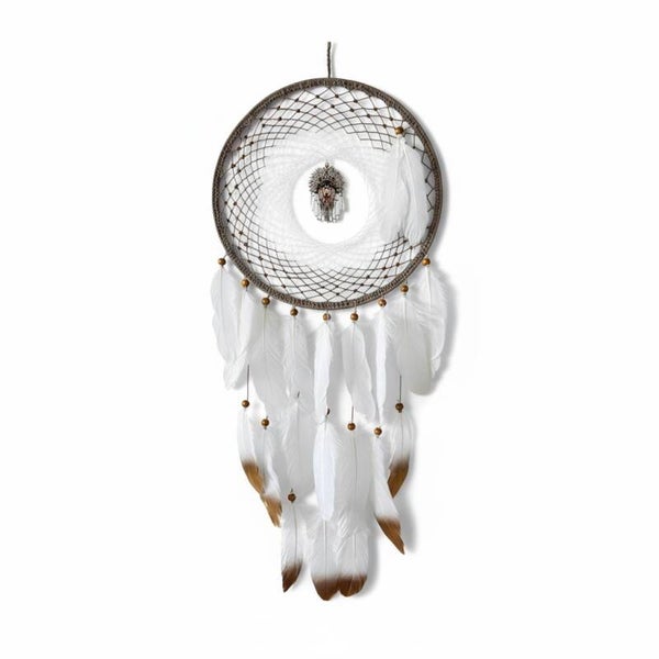 Stor drømmefanger med ulv vedhæng