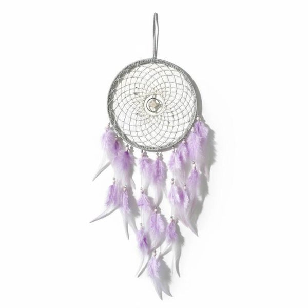 Lyslilla/sølv drømmefanger med livets træ