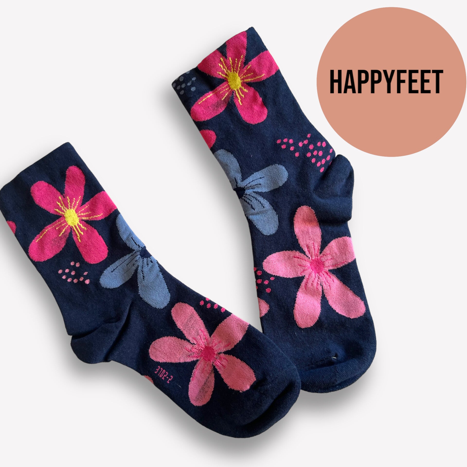 Strømper med blomsterprint