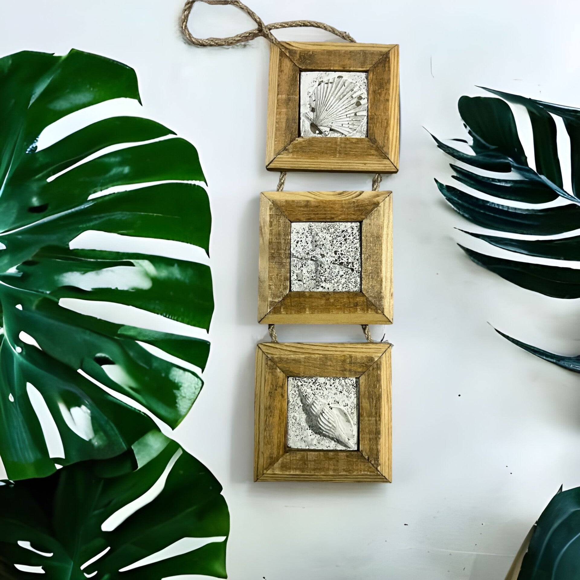 Træophæng med muslingemotiver