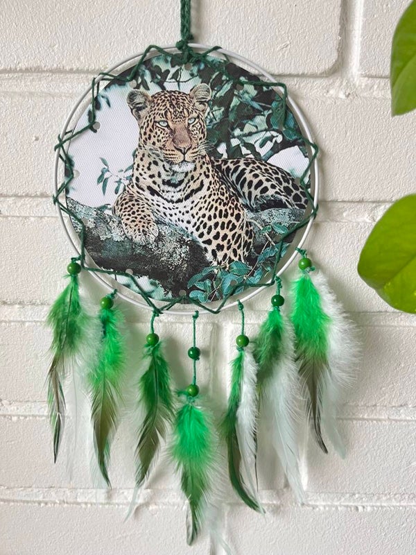 Mandala drømmefanger med leopard