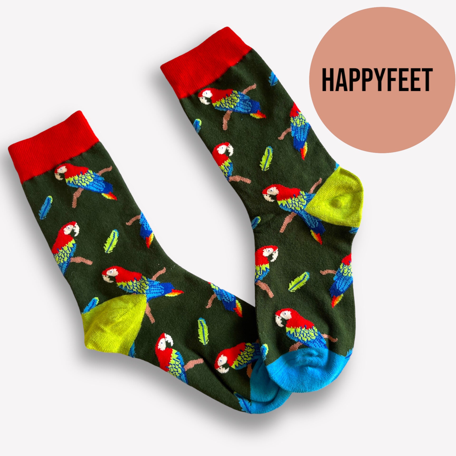 Strømper med papegøjer