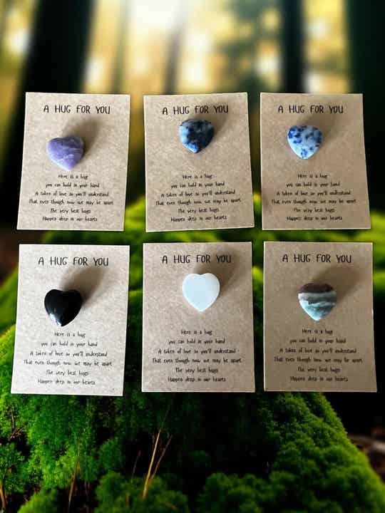 Halvædelsten amulet hjerte