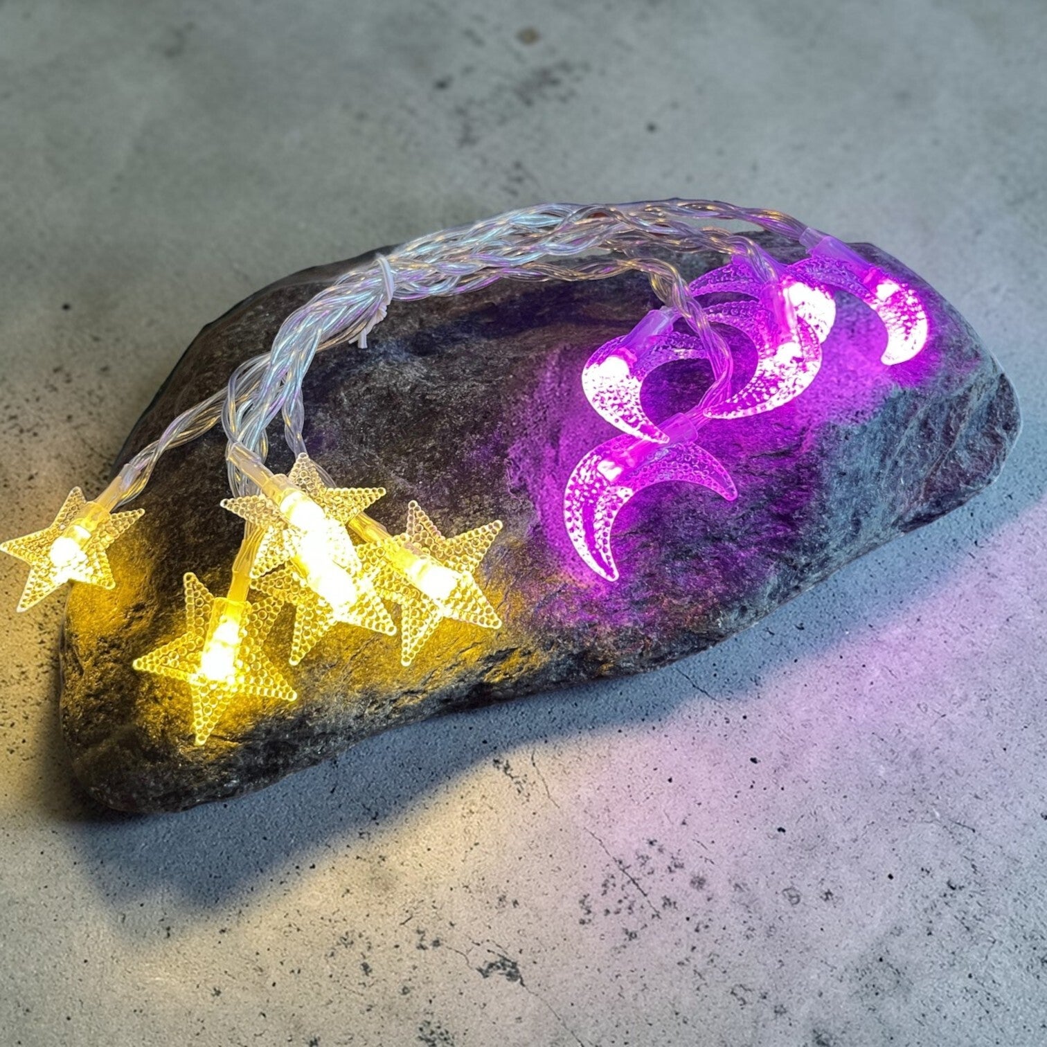 Lyskæde med måne & stjerner