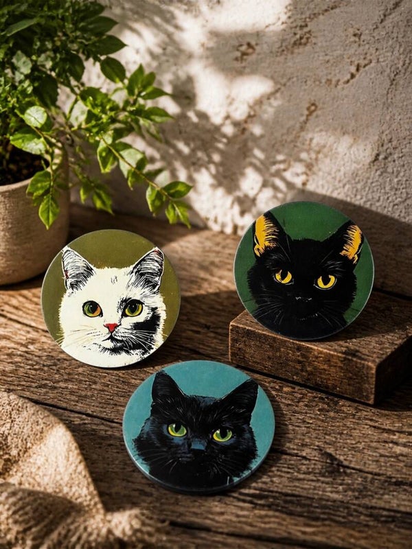 Flotte coasters med katte
