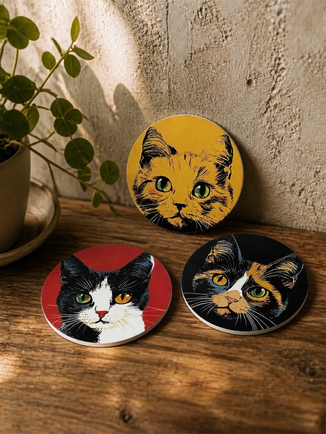 Flotte coasters med katte