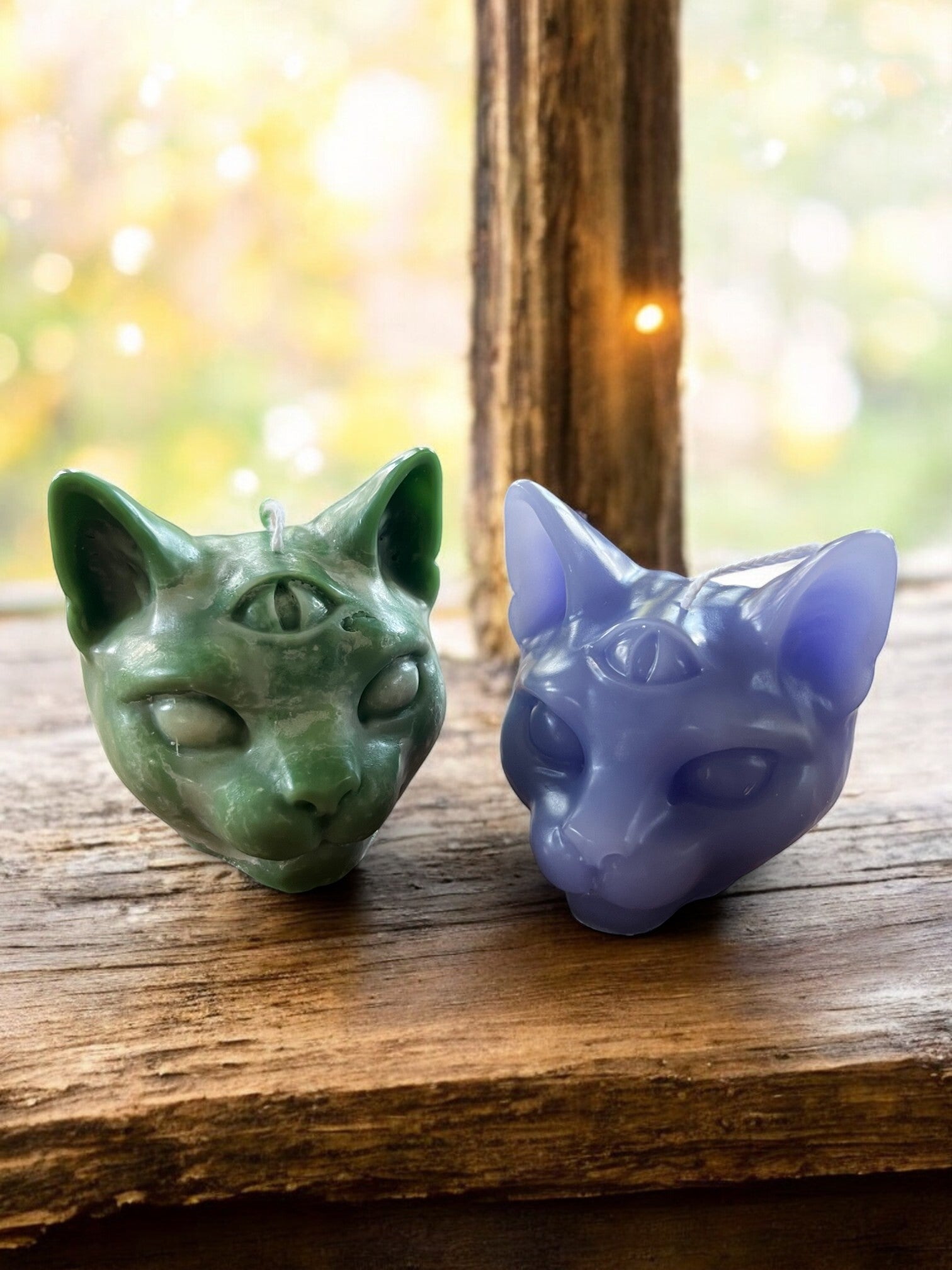 Stearinlys som kat med det tredje øje