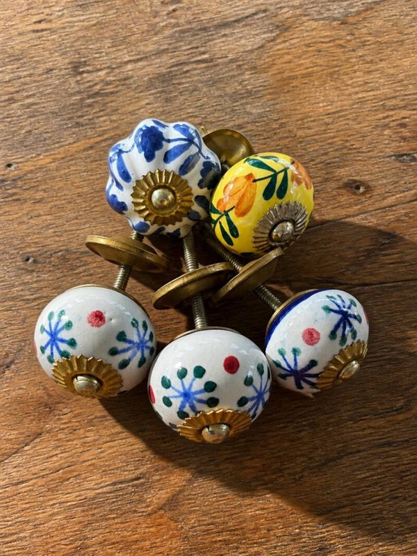 porcelænsknopper med mønster