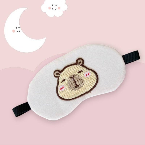 Sovemaske beige med marsvin