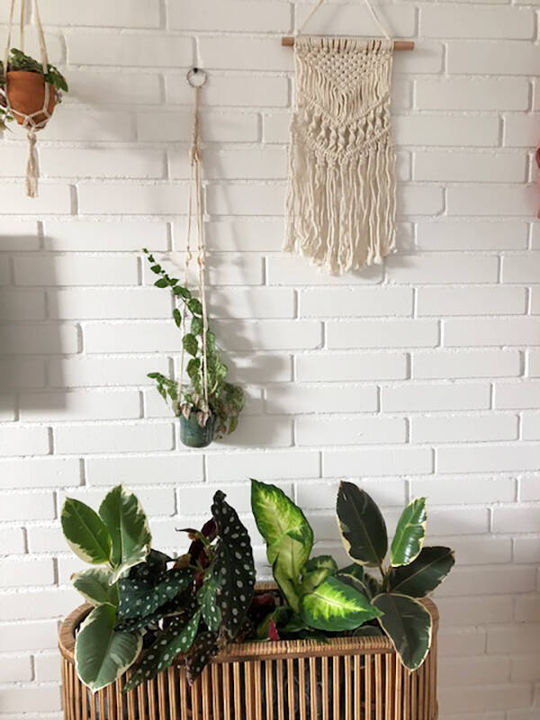 Macramé flettet ophæng