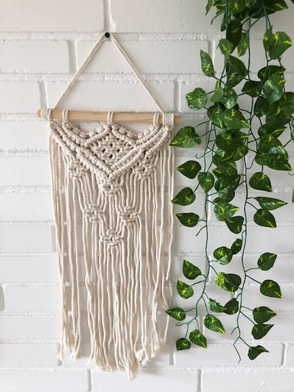 Macramé flettet ophæng