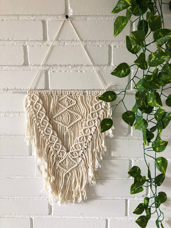 Macramé flettet ophæng