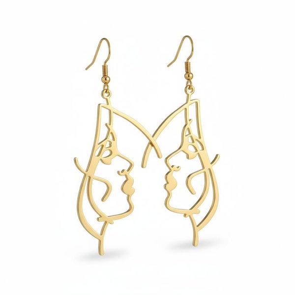 Kvinde ansigt i guld eller sølv