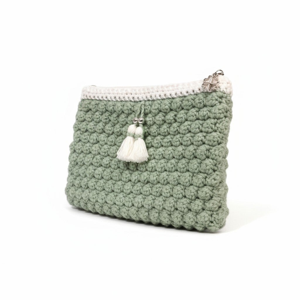 Håndlavet hæklet boble kosmetikpung