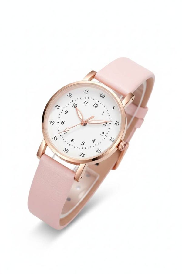 Flot dameur med lyserød rem