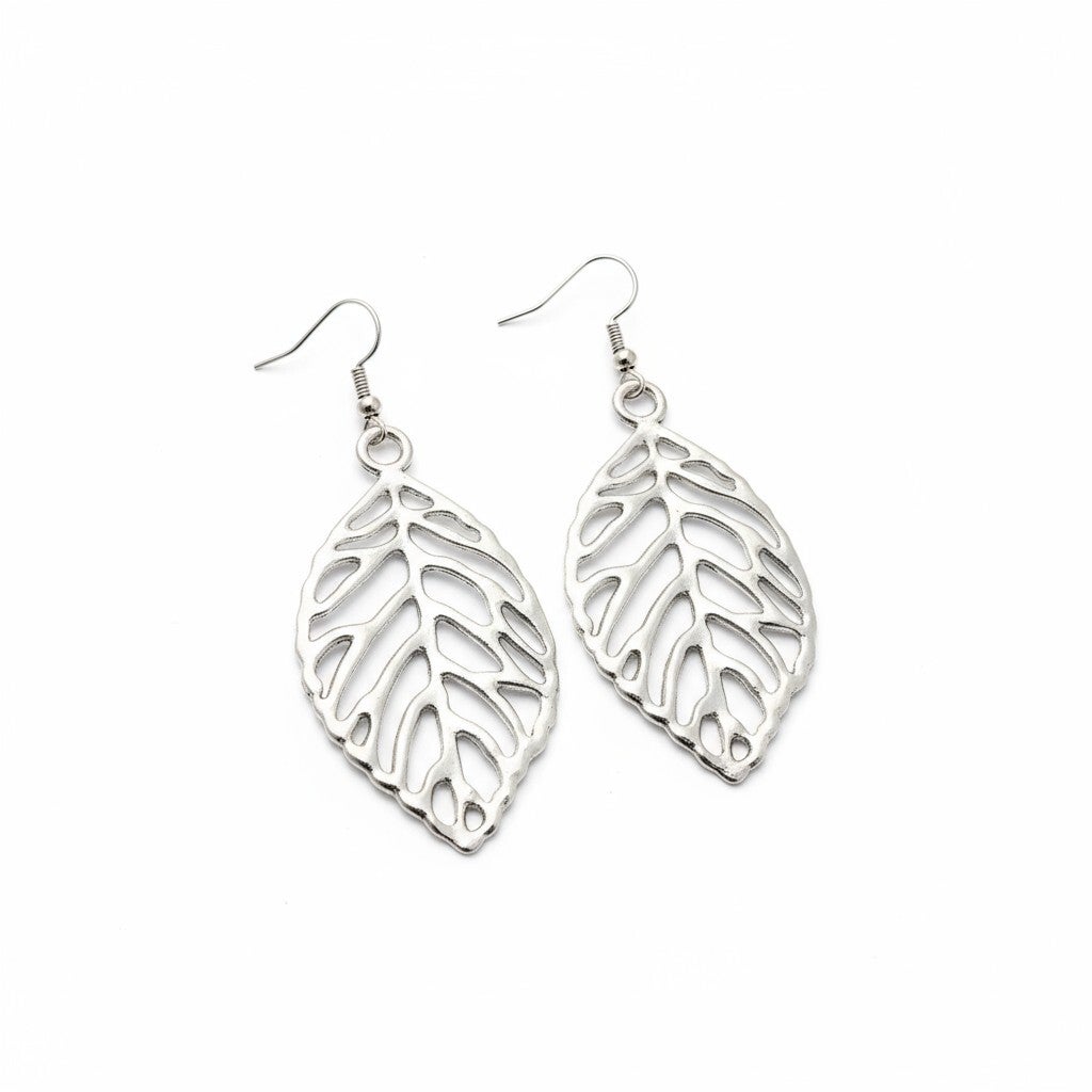 Sølv blade ørehængere