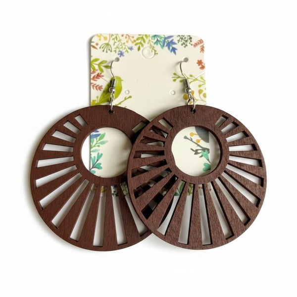 Store træ creol øreringe