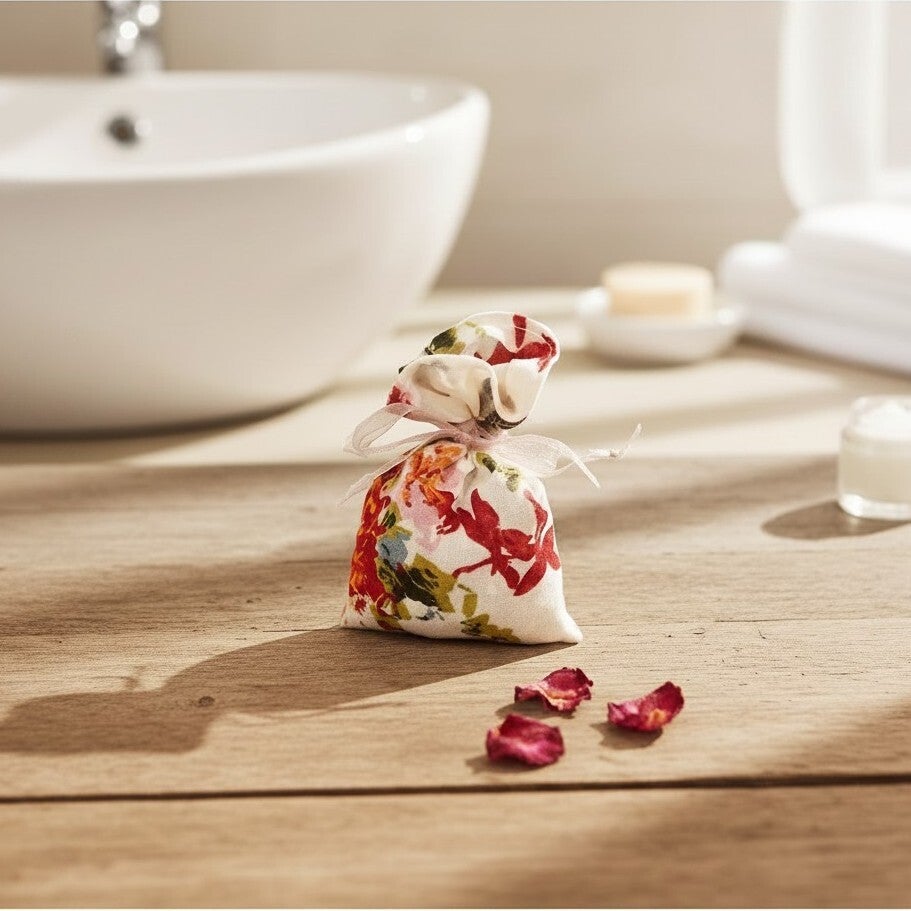 Rosen potpourri i sød romantisk pose