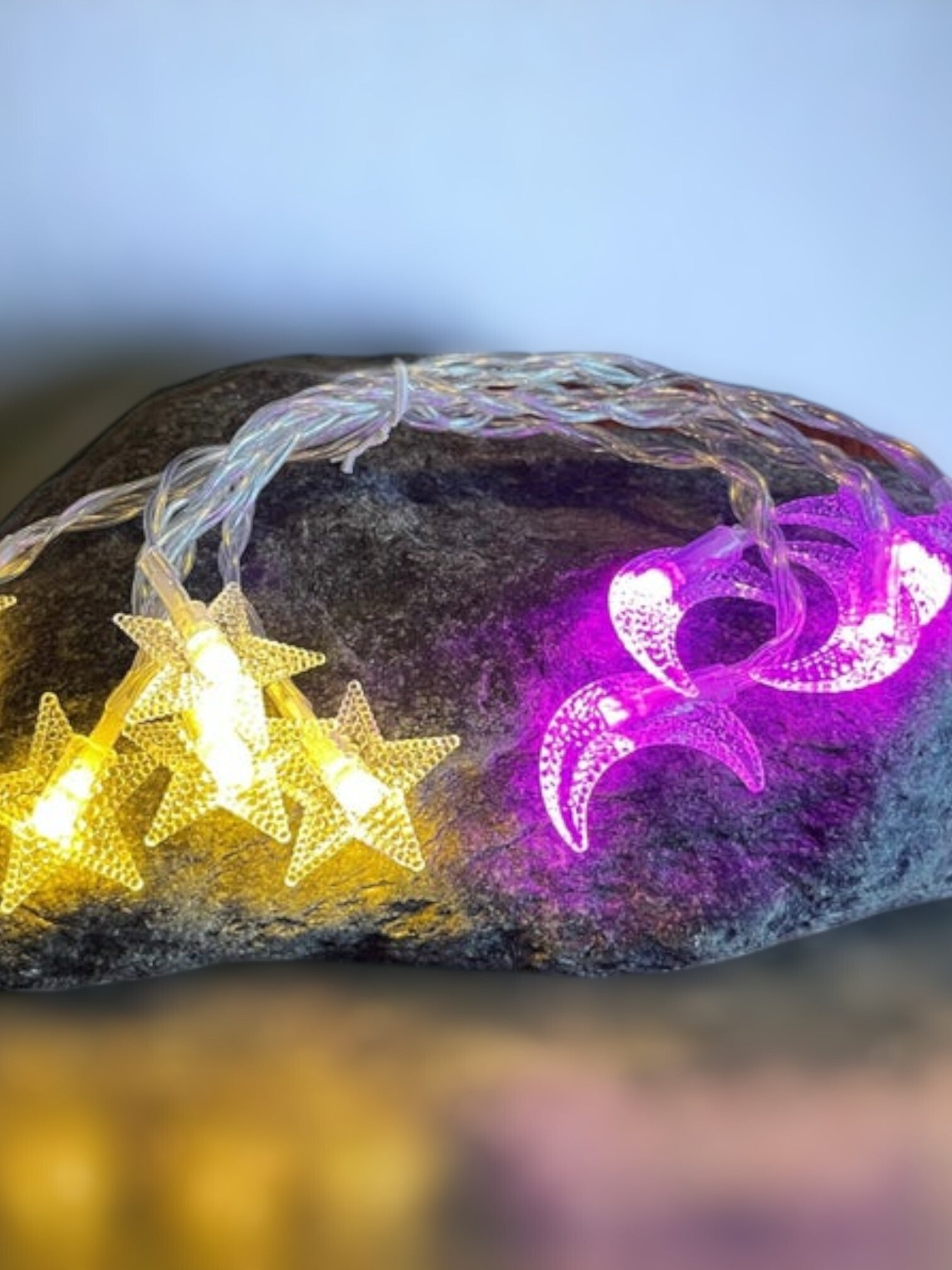 Lyskæde med måne & stjerner