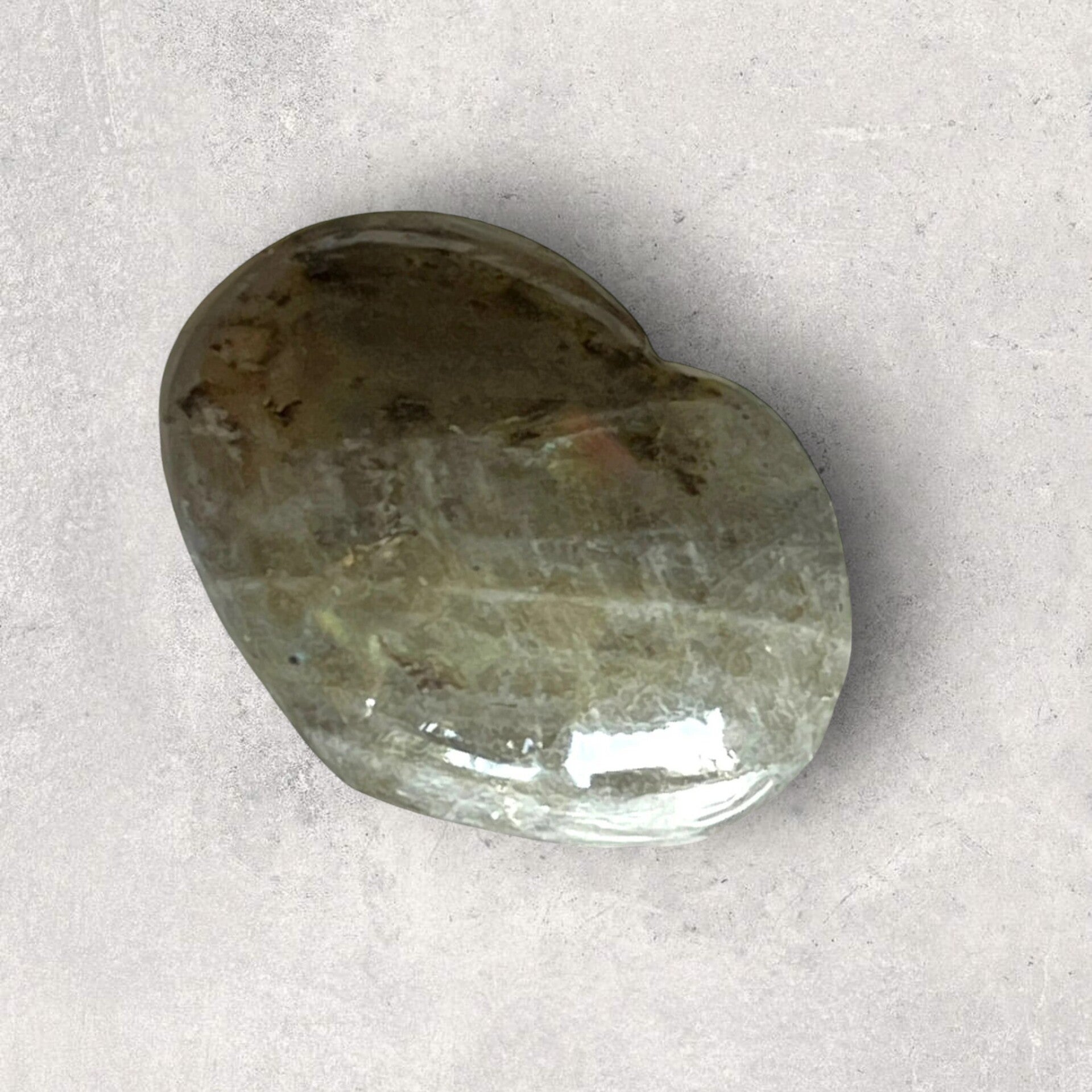 Labradolit hjerte amulet