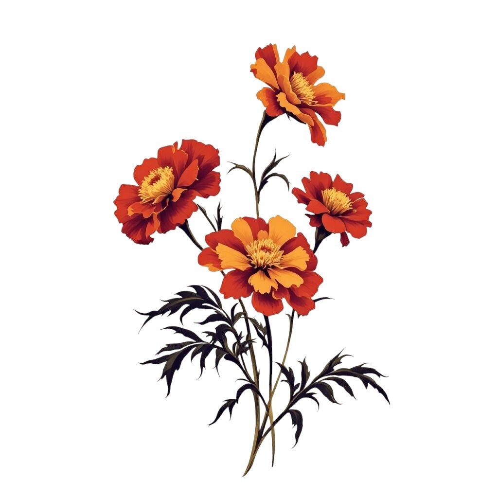 Tagetes ( Fløjsblomst ) gul/rød