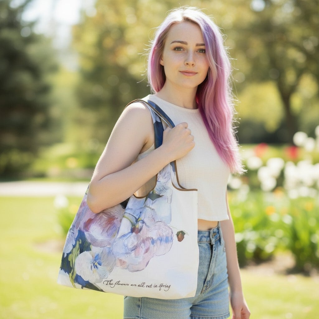 Foldbart net med forårsblomst