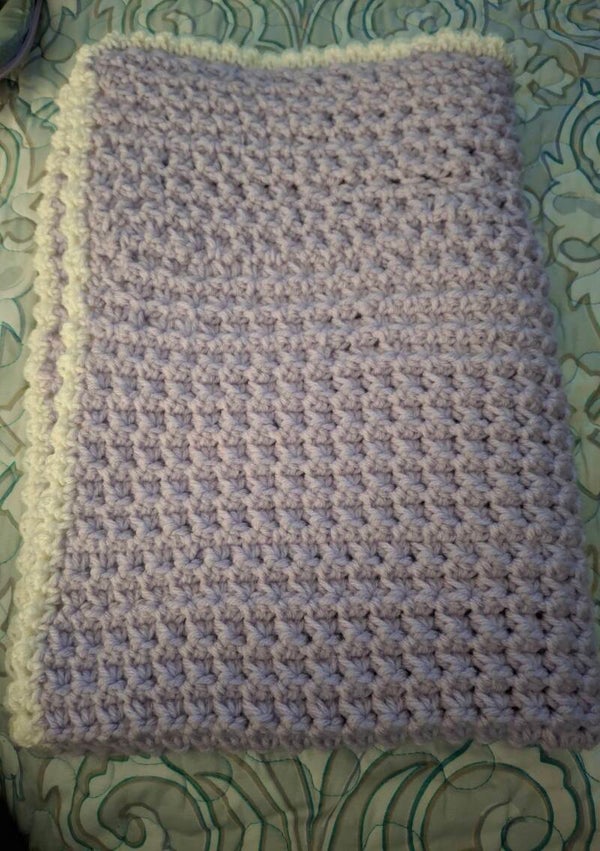 Purple and White Baby Blanket