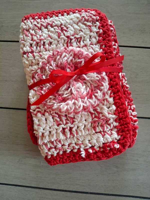 Extra Large Red and White Marble Kitchen Set