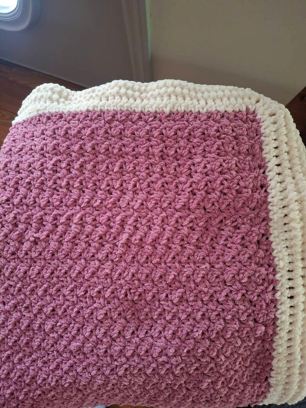 Magenta and White Baby Blanket