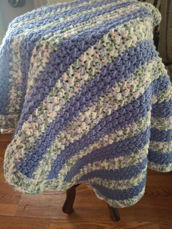 Purple and Multicolor Baby Blanket