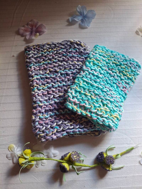 K #9 2 Piece dish cloth multi colors