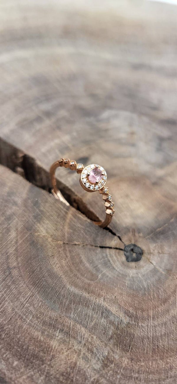 Silberring mit Pink Turmalin