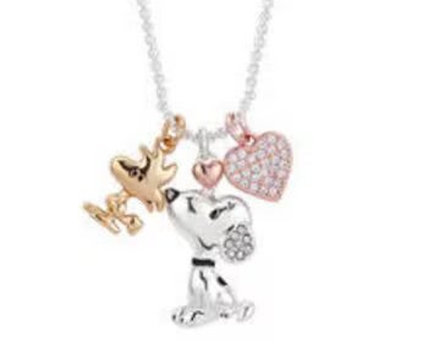 Snoopy and Woodstock Crystal Necklace