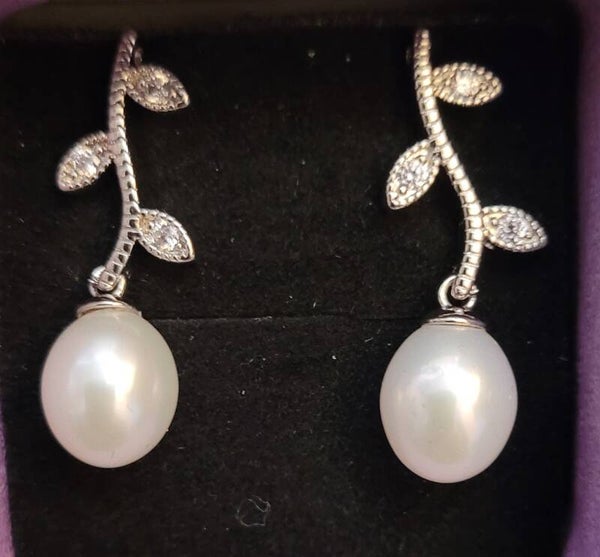 Boucles d'oreilles en Argent et véritables perles de culture