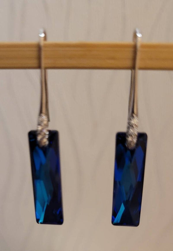 Boucles d'oreilles en Argent baguettes en cristal de Swarovski
