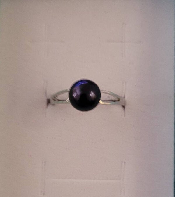 Bague en argent réglable véritable perle naturelle