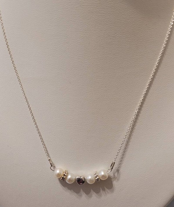 Collier en argent véritables perles naturelles