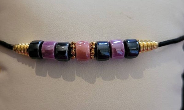 Bracelet en cuir perles en céramique